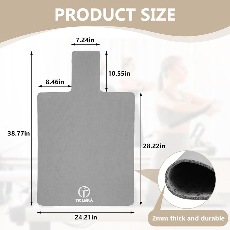 TRINKA Non-Slip Pilates Reformer Mat, 2mm Thick Pilates Reformer Machine Cover Mat, 39" x 24" Foldable Washable Absorb Sweat Accessory for Home, Studio, Gym Fitness - Image 2